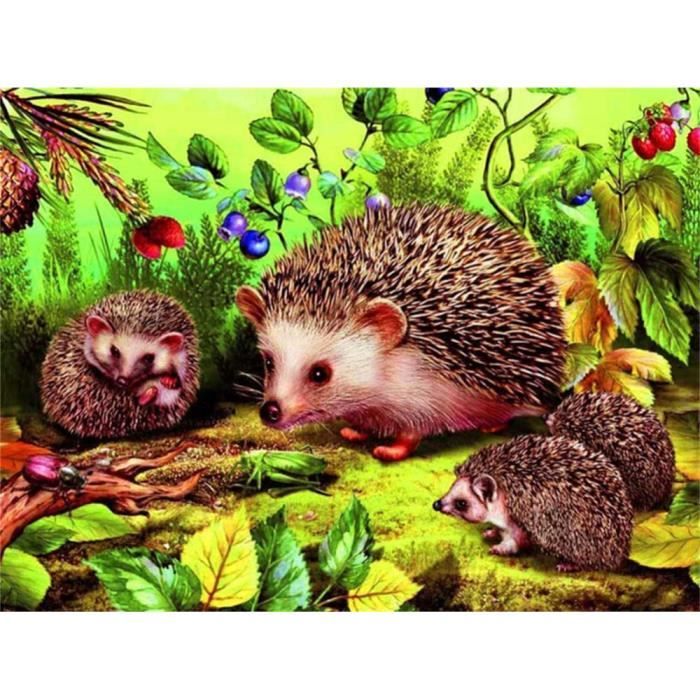 Diamond Painting Grand Format Hérisson 5D Broderie Diamant Kit Complet ...