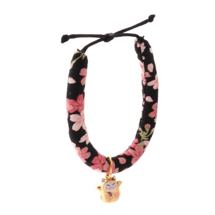 Collier Chat Collerette Pour Animal Ajustable Imprime Fleur En Tissu Avec Cloche Decoration Pour Chaton Chat Collier Chat Chien En Cdiscount
