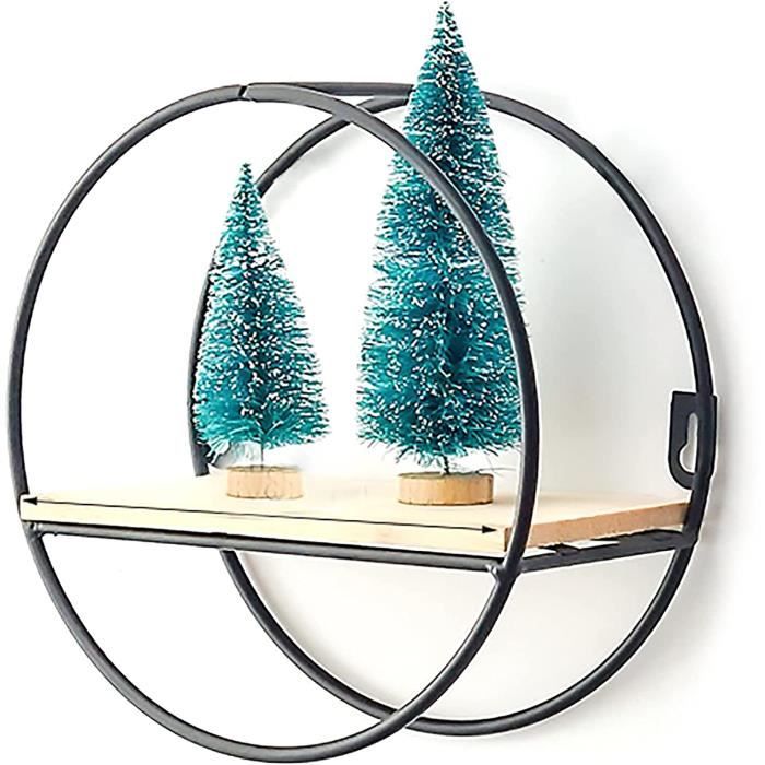 Étagère Murale Ronde Vintage 80 Cm - Étagère Murale Industrielle En