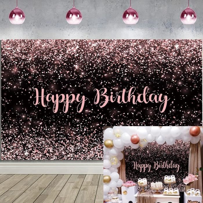 Paillettes D Or Rose Joyeux Anniversaire Toile De Fond Rose Paillettes D Or Etoiles Photographie Fond Pour Femme Douce Fille F 621 Cdiscount Appareil Photo