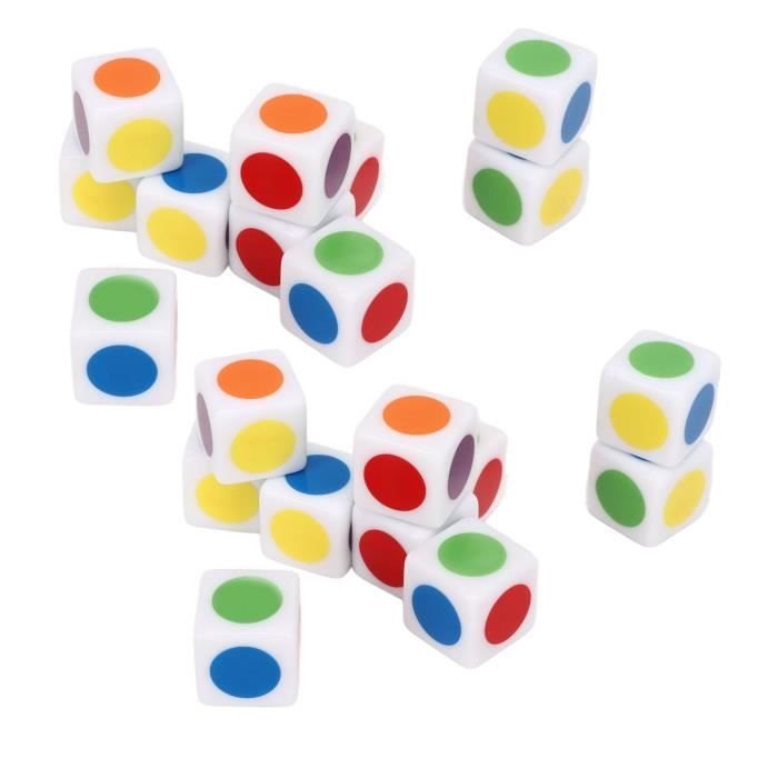 6 Dés Colorés à 6 Faces - 20 Mm - Pour Jeux De Société Et
