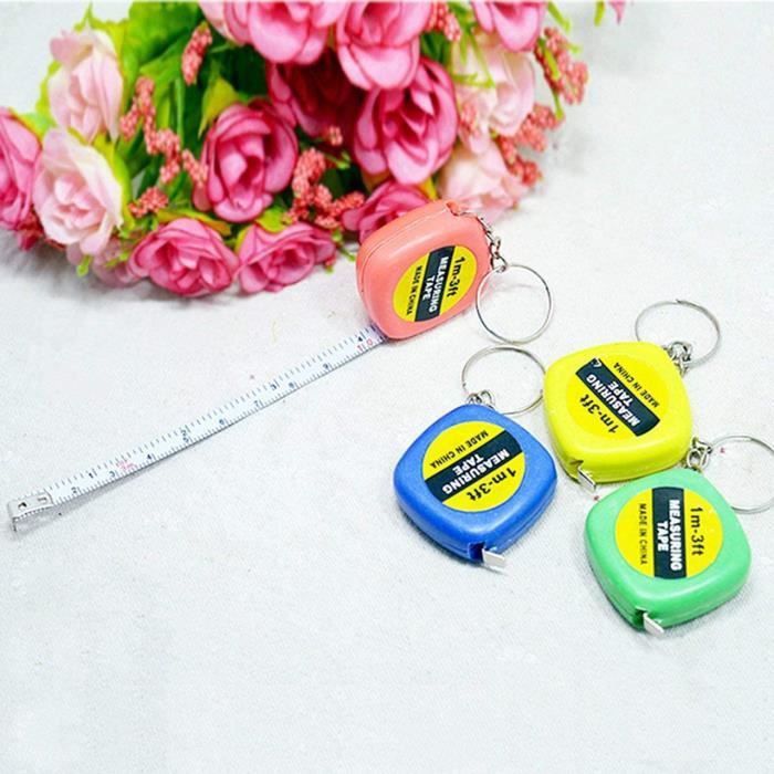 Greatangle Mignon 1 mètre couleur aléatoire porte-clés porte-clés outil populaire Mini ruban à mesurer Portable porte-clés aléatoire 