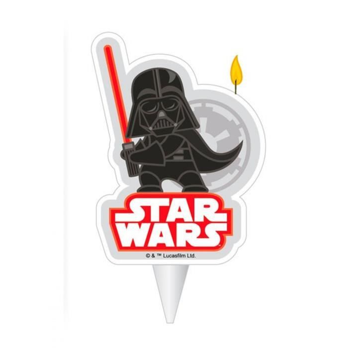 Bougie D Anniversaire Dark Vador Star Wars 2d 7 5 Cm Cdiscount Maison