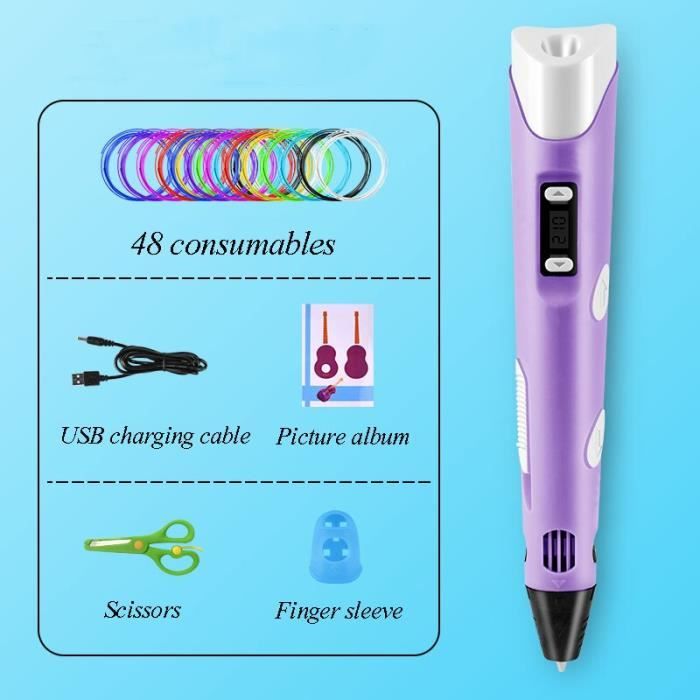 Tapis/matriciel Pour Stylo 3D - 41.5x27.5 Cm, Silicone - Modèles Animaux Et Formes Pour Dessiner En 3D - Avec 2 Doigtiers