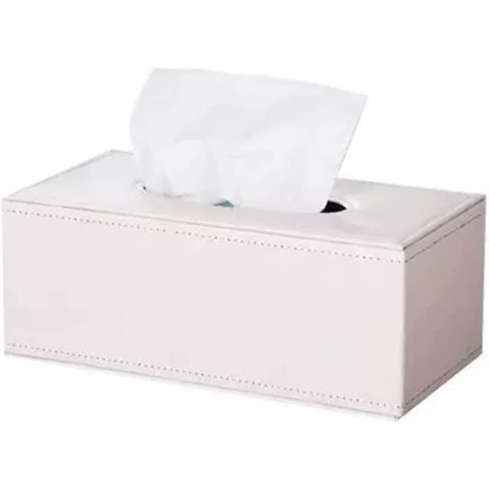 GOODSDECO Housse de boîte à mouchoirs rectangulaire en cuir PU - Porte-boîte à mouchoirs moderne organisateur pour maison bureau salle de bain voiture, organisateur pastel (beige
