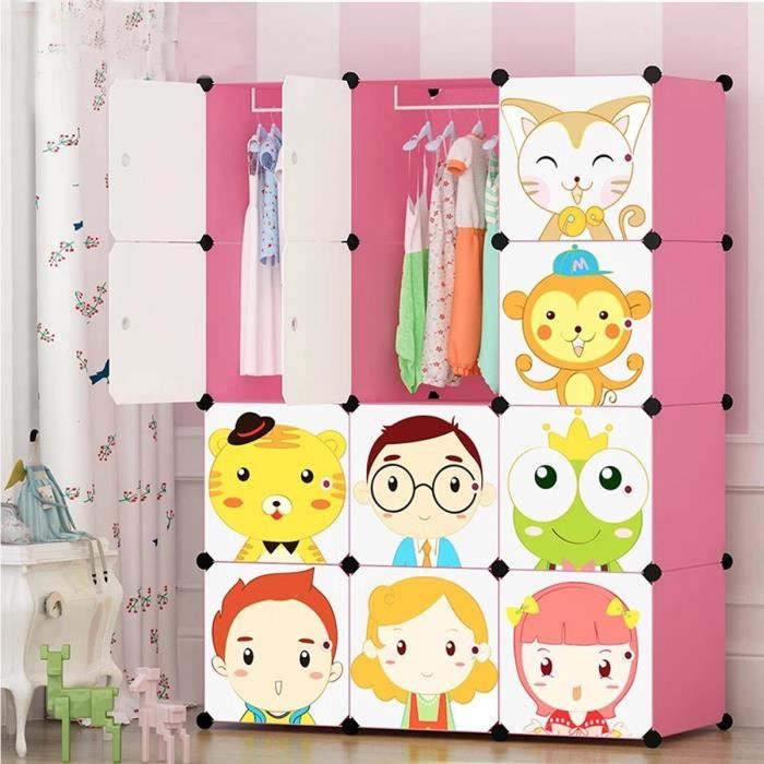Armoires Etageres Plastiques Enfants Rose Lot De 2 6 Cubes