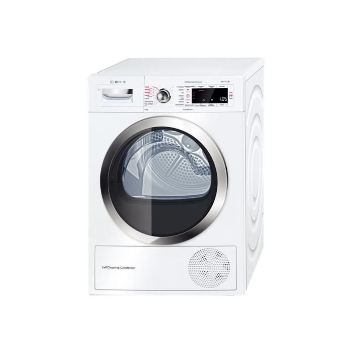 Bosch Serie 8 Logixx WTW855R9IT Sèchelinge pose libre largeur 59.8 cm profondeur