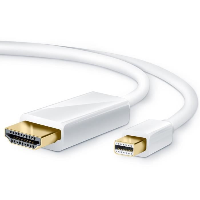 Câble Adaptateur Connexion Mini Displayport Vers Hdmi Pour Apple Mac - Macbook - Pro - Air 2M
