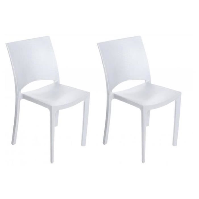 Lot de 2 chaises polypropylène blanches MILLY PlastiqueChaise Blanc