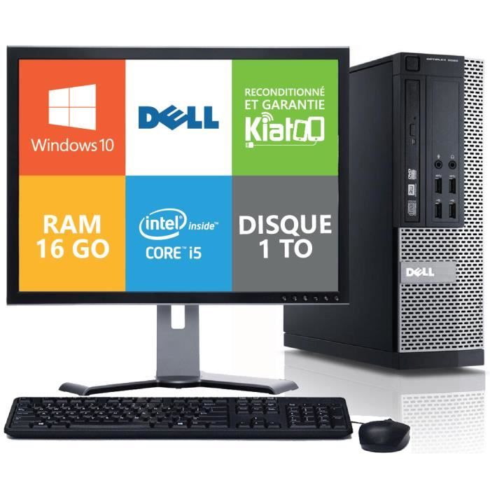 ordinateur de bureau dell optiplex 790 core i5 16go ram 1 tera disque dur ecran ordinateur 17 pouces windows10pc reconditionné - Dell