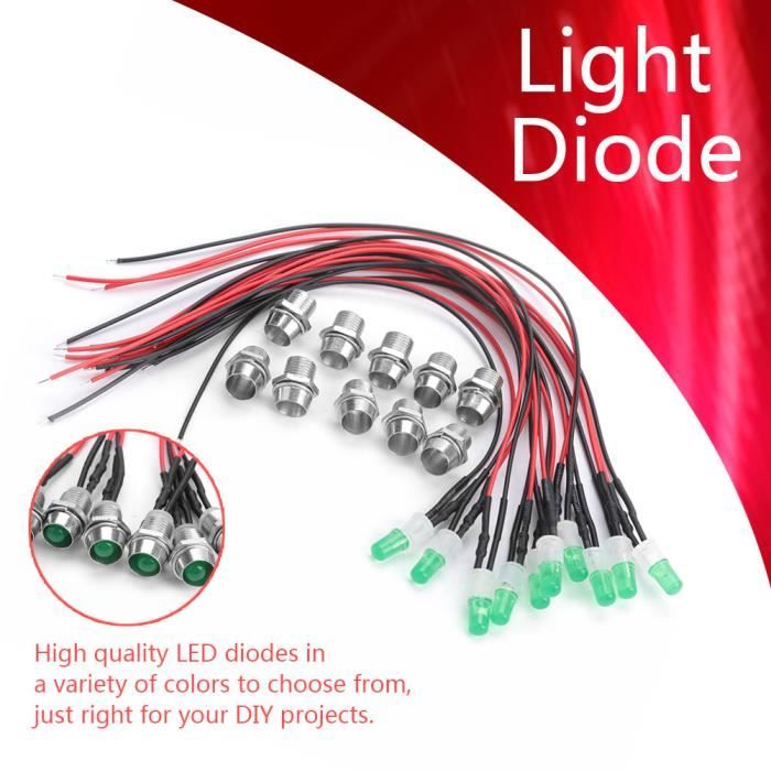 Diode électroluminescente - DIOCHE - 10 pièces - 12V - 8mm - Faible ...