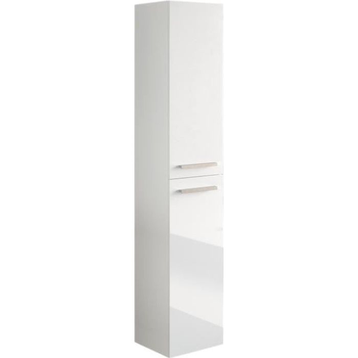 colonne de salle de bain suspendue dmora - blanc brillant - 30 x 150 x 25 cm