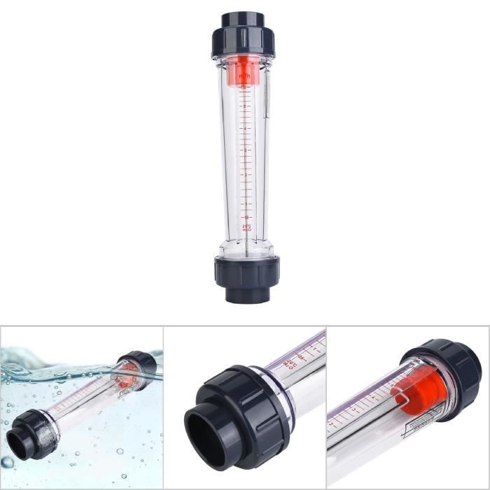 Débitmètre D'Eau ABS - Plage 0,6-6 M³/h - Précision 4% - Pour Liquides - Tube Transparent Lisible