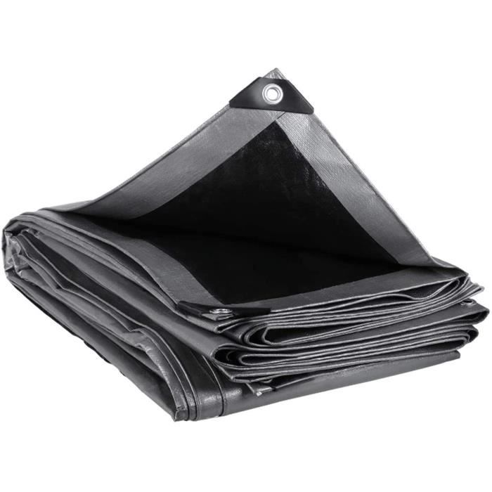 Bâche De Protection Lourde 6x8 M - 260g/m², Oeillets Alu, Grise