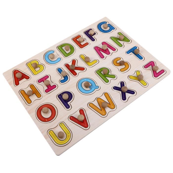 1 Set Wood Letters Jigsaw Tout Cdiscount Jeux Jouets