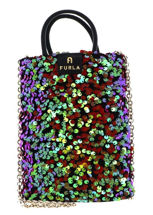 FURLA Sac à épaule bandoulière noir rouge pour femme Tessuto