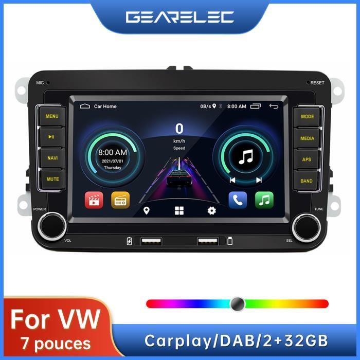 GEARELEC Autoradio 7 pouces Pour VW avec Carplay DAB Navigation GPS WiFi  Bluetooth RDS FM AM Radio 2+32GO Voiture Jouer DAB - Cdiscount Auto