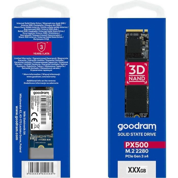 Disque SSD Goodram PX500 512 GB M.2 2280 PCI-E X4 GEN3 NVME (SSDPR-PX500-512-80)