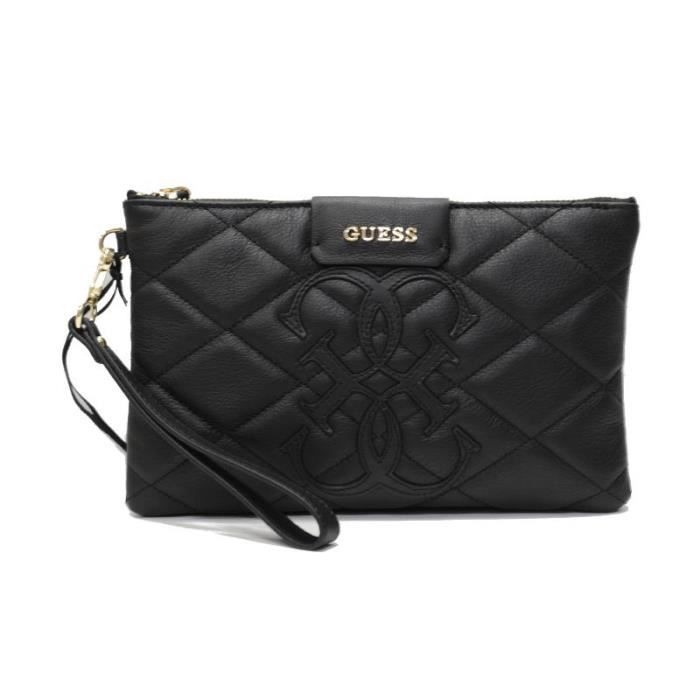 Sac pochette GUESS LUXE cuir noir Noir - Cdiscount Bagagerie - Maroquinerie