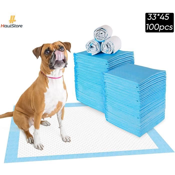 Comparer les prix de HautStore Lot de 100 Tapis éducateurs pour Chiots Tapis Absorant Couche inférieure imperméable 33 x 45 cm
