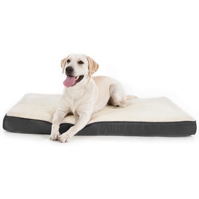 Comparer les prix de Coussin Chien Dehoussable Orthopédique Tapis pour Chien Grande 91x69x7.5cm Lit pour Chien Lavable Mousse à mémoire Gris