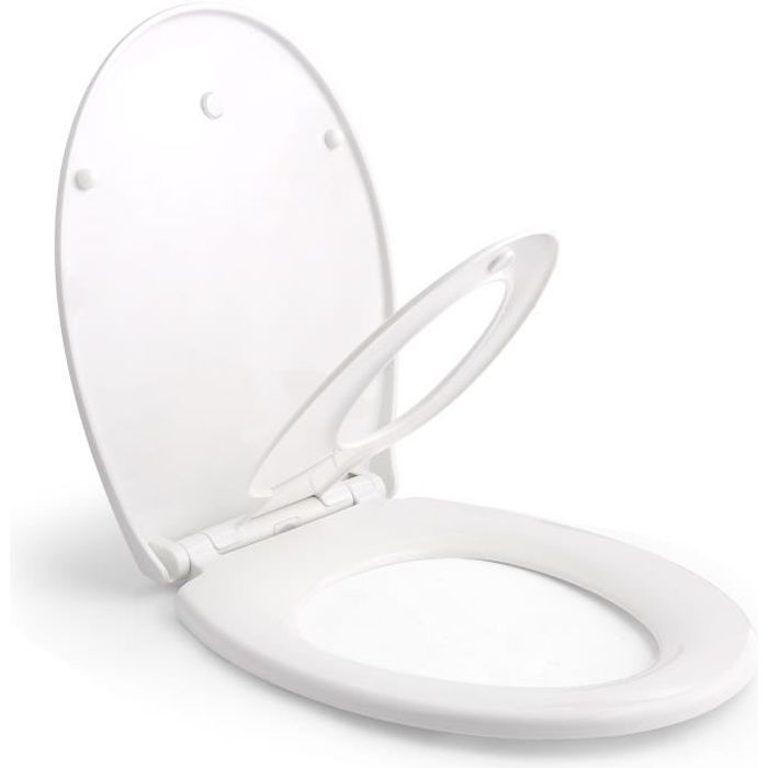 HOMELODY Abattant WC Frein de Chute 43,5x37x5cm Cuvette WC avec Dégagement  Rapide à un Bouton Lunette Toilette Blanc Antibactérien - Cdiscount  Bricolage