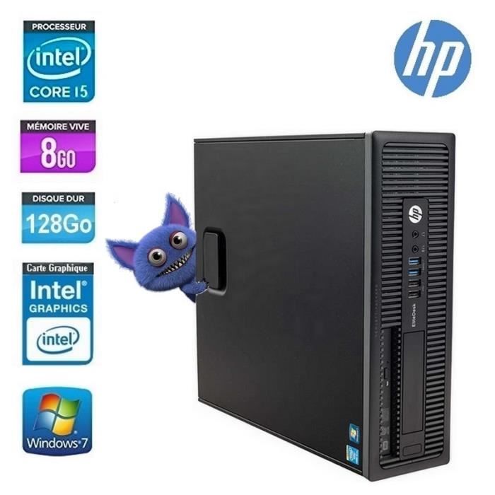 HP PRODESK 600 G1 SFF CORE I5 8   Go  128 Go DVD Noir