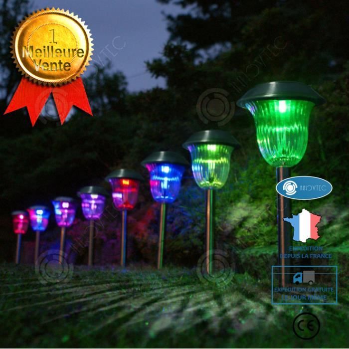 Comparer les prix de INN Lampadaire solaire à LED, éclairage de jardin de cour en acier inoxydable coloré, éclairage souterrain intégré extérieur, éclair