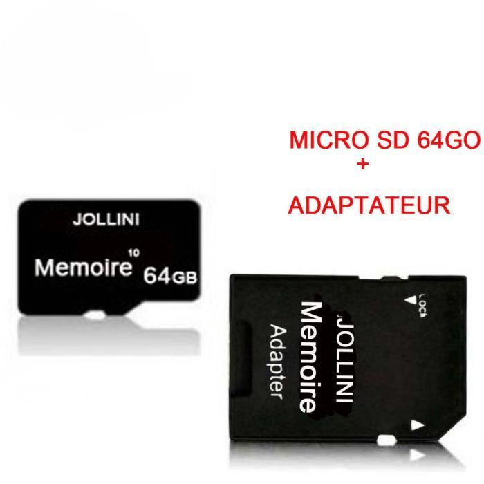 Pour Samsung Galaxy S21 5G Carte mémoire Micro SD 64 Go classe 10 + adaptateur SD Jollini
