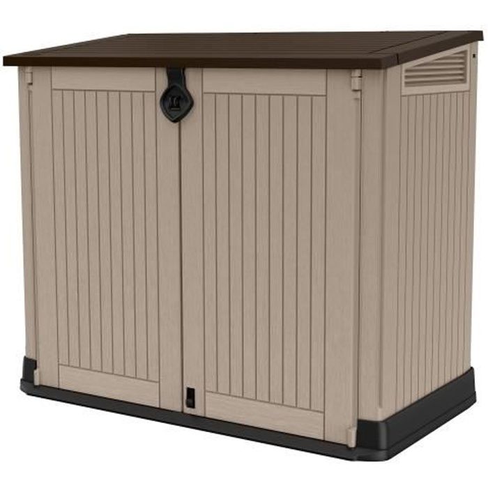 KETER - Coffre de rangement extérieur en résine 880 litres Beige et marron-  Malle de jardin - Cdiscount Jardin