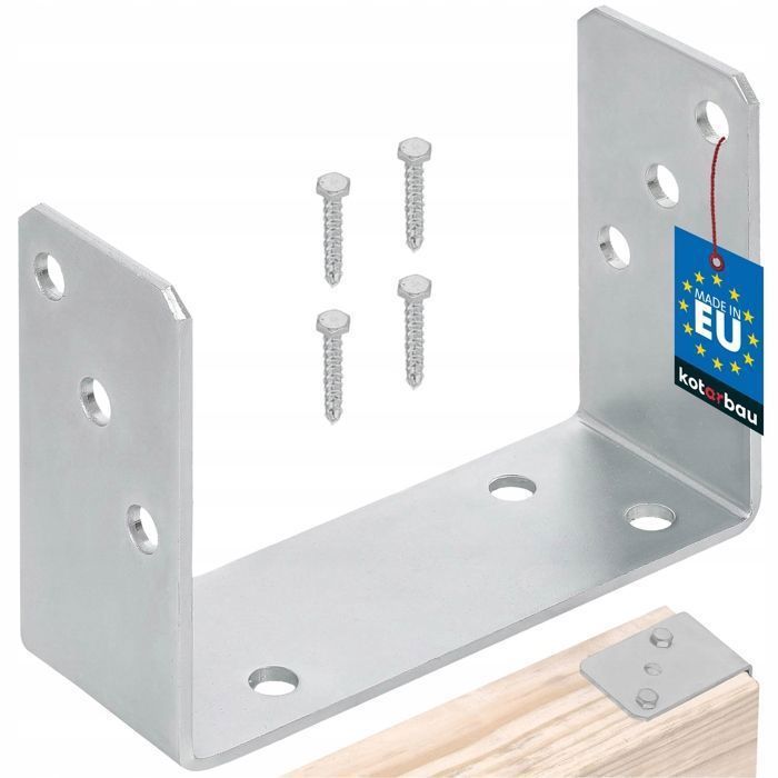 Alberts 213824 Support De Poteau En H Galvanisé à Chaud Largeur 91 Mm Hauteur Totale 600