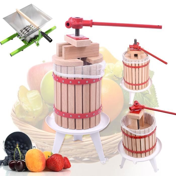 Presse-fruits Manuel En Acier Inoxydable 3L - Pour Jus, Fromage, Huile - Avec Pot De Récupération Et Tuyau