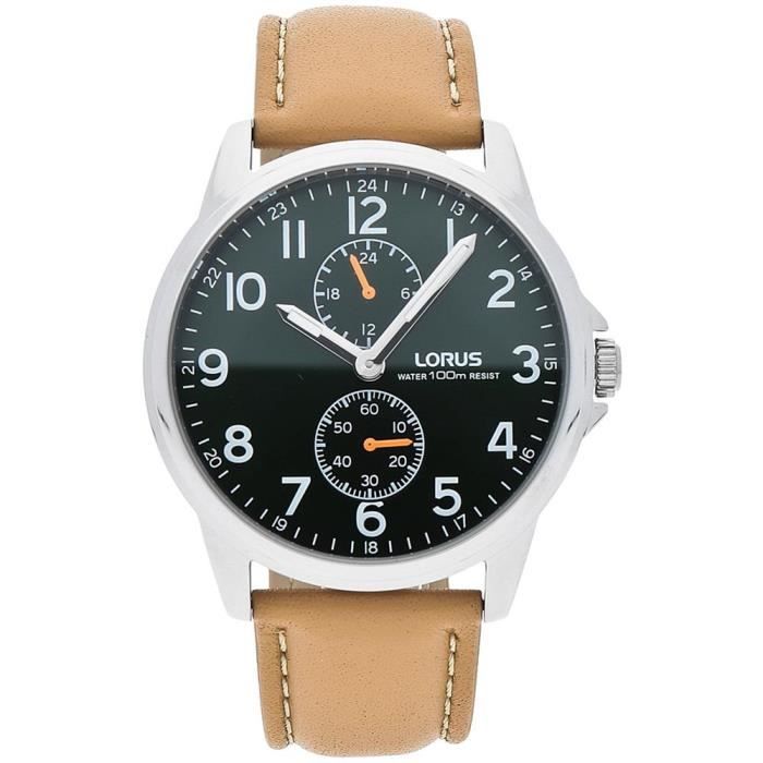 LORUS HOMME 43MM BRACELET CUIR BOITIER ACIER INOXYDABLE QUARTZ
