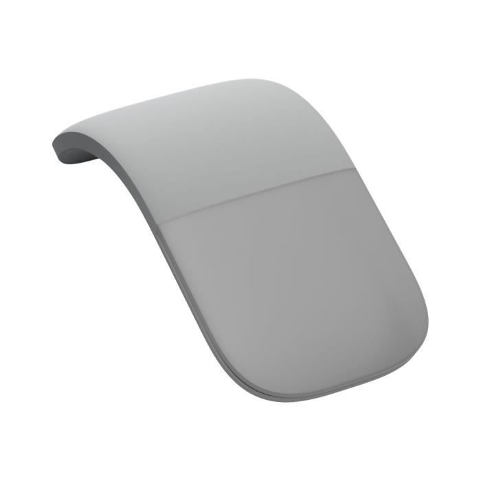 Microsoft Surface Arc Mouse Souris optique 2 boutons sans fil Bluetooth 4.0 gris clair pour Surface Laptop
