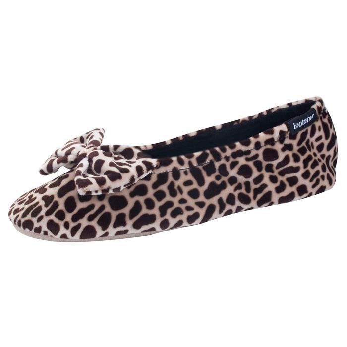 Isotoner Chaussons Ballerine Grand Nud Perroquet