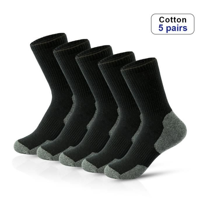 YUEDGE Lot De 5 Paires Chaussettes Homme Randonnée Trekking Sport Respirantes Anti-Ampoules