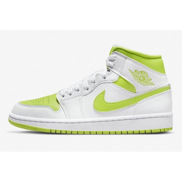 Basket - AUTREMENT - Air Jordan 1 Retro High - Blanc et vert - Cuir ...