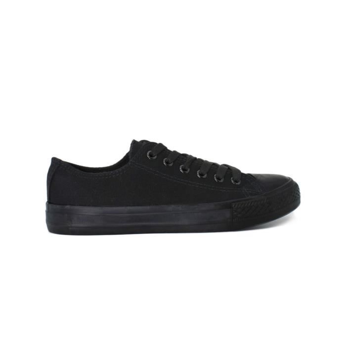 basket en toile noire femme