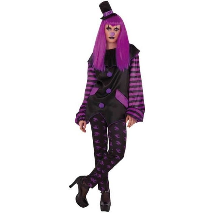 Robe D'Halloween Violette Pour Femme - Mini Robe Sexy Avec Perruque Et Accessoires