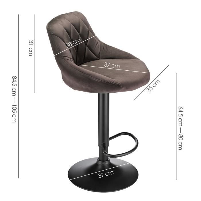 Tabouret de bar Spoon en daim - Lot de 2 - OHMG - Marron - Contemporain - Design