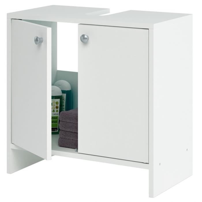 Meuble Sous Lavabo 2 Portes Coloris Blanc L52 3 X H52 5 X P27 9 Cm Achat Vente Meuble Vasque Plan Meuble Sous Lavabo 2 Portes Cdiscount