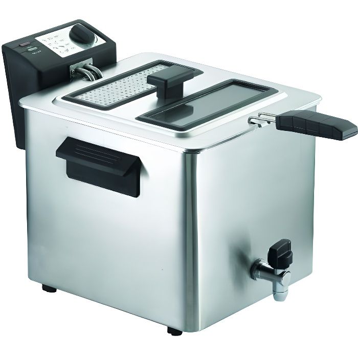 Friteuse Électrique Professionnelle Astro 8L - 3000W, Robinet De Vidange, Inox - Pour Restaurants