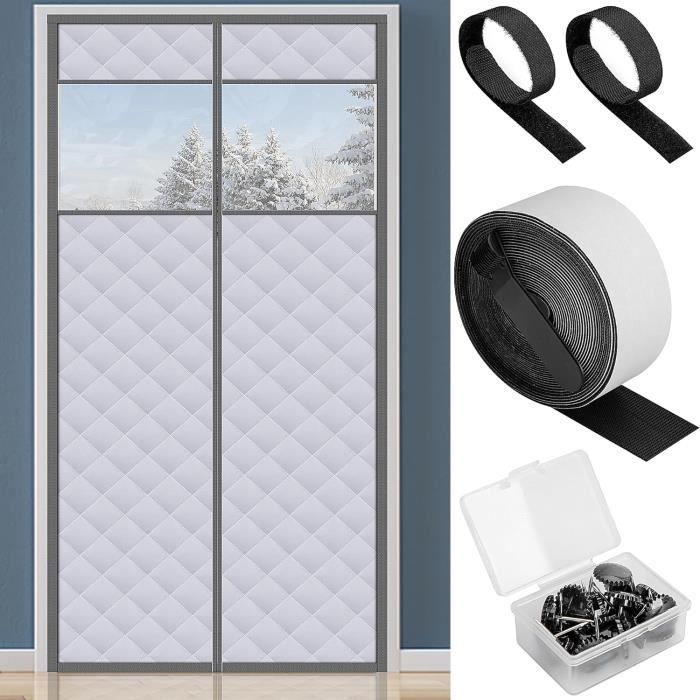 Rideau De Porte Magnétique Sekey - Isolation Thermique 90x210 Cm, Gris, Économie D'Énergie