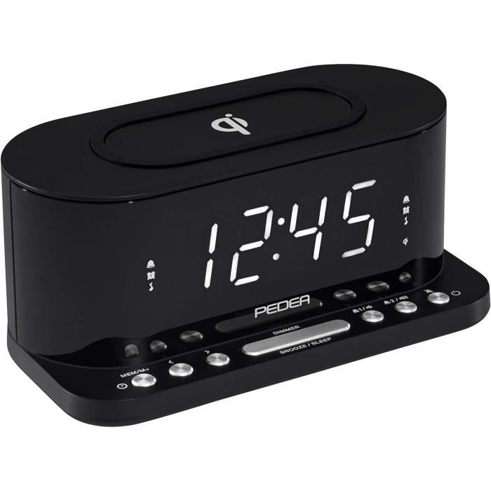 AKOR - Radio-RÉVEIL FM PROJECTEUR ET USB DE Charge - Noir