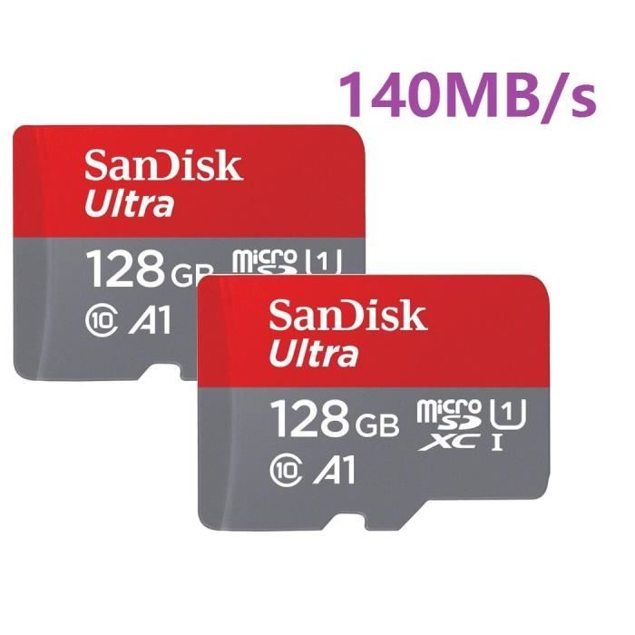 Lot de 2 Carte Mémoire Micro SDXC SanDisk Ultra Vitesse de Lecture Allant jusqu'à 140MB/ Classe 10 U1 A1 TF Carte - vue 2
