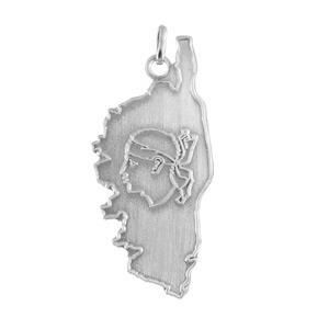 Pendentif Carte De Corse En Argent Massif 925 - Sans Nickel, Cadeau Unique