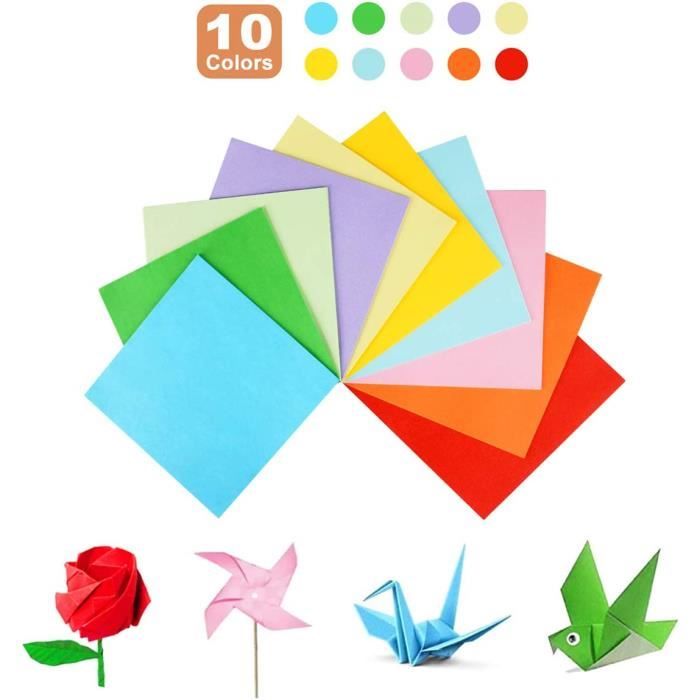 180 Feuilles Papier Origami Couleurs 20x20cm Double Face 20 Couleurs 70g/m² - Kit Créatif