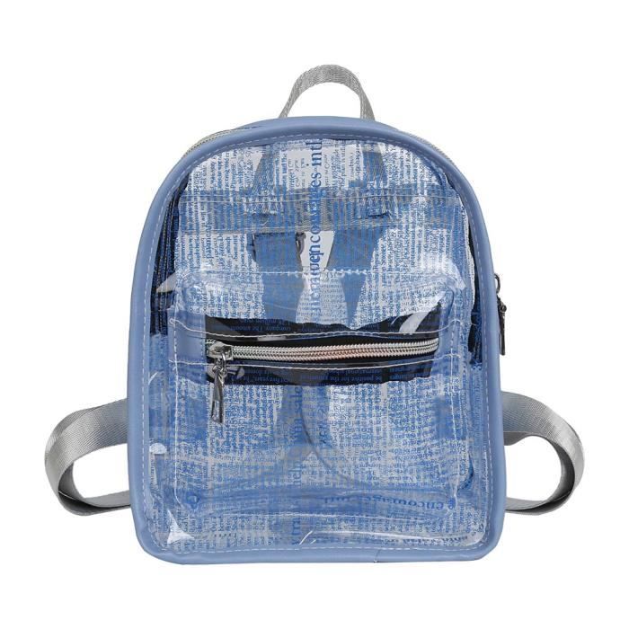 PeaceMarsing Sac à Dos Transparent PVC Imperméable Grand – Idéal École Stade Concert Voyage (Noir)