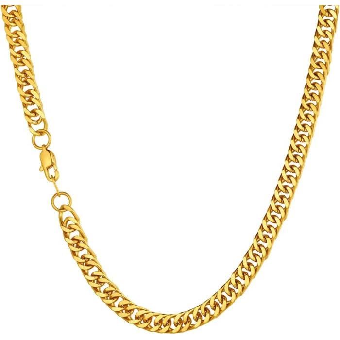 Collier En Or Blanc 18K Massif - Maille Solide 50 Cm - Fabriqué En Italie - Neuf Avec étiquettes
