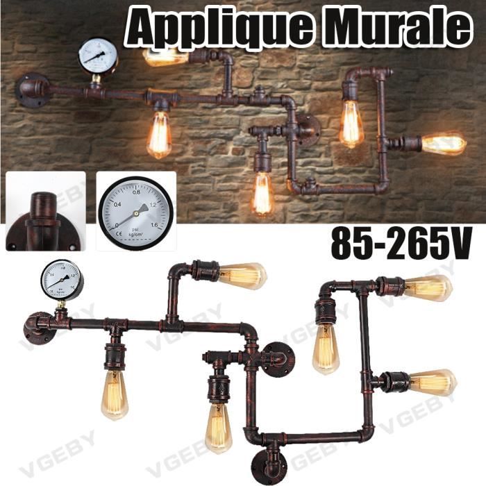 KAWELL Créatif Vintage Applique murale Conduite D'eau Lampe murale Industriel Rétro Lampe de Mur Fer Métal E27 60W Max pour Restaurant, Café, Bar, Cuisine, Chambre à coucher, Bronze Couleur KAWELL Créatif Vintage Applique murale Conduite D'eau Lampe murale Industriel Rétro Lampe de Mur Fer Métal E27 60W Max pour Restaurant, Café, Bar, Cuisine, Chambre à coucher, Bronze Couleur